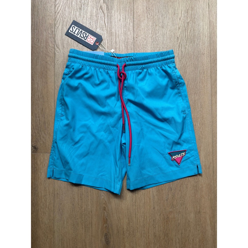RSVLTS Kids Swim Trunks Bright Blue Pink Drawstring Youth Shorts NWT